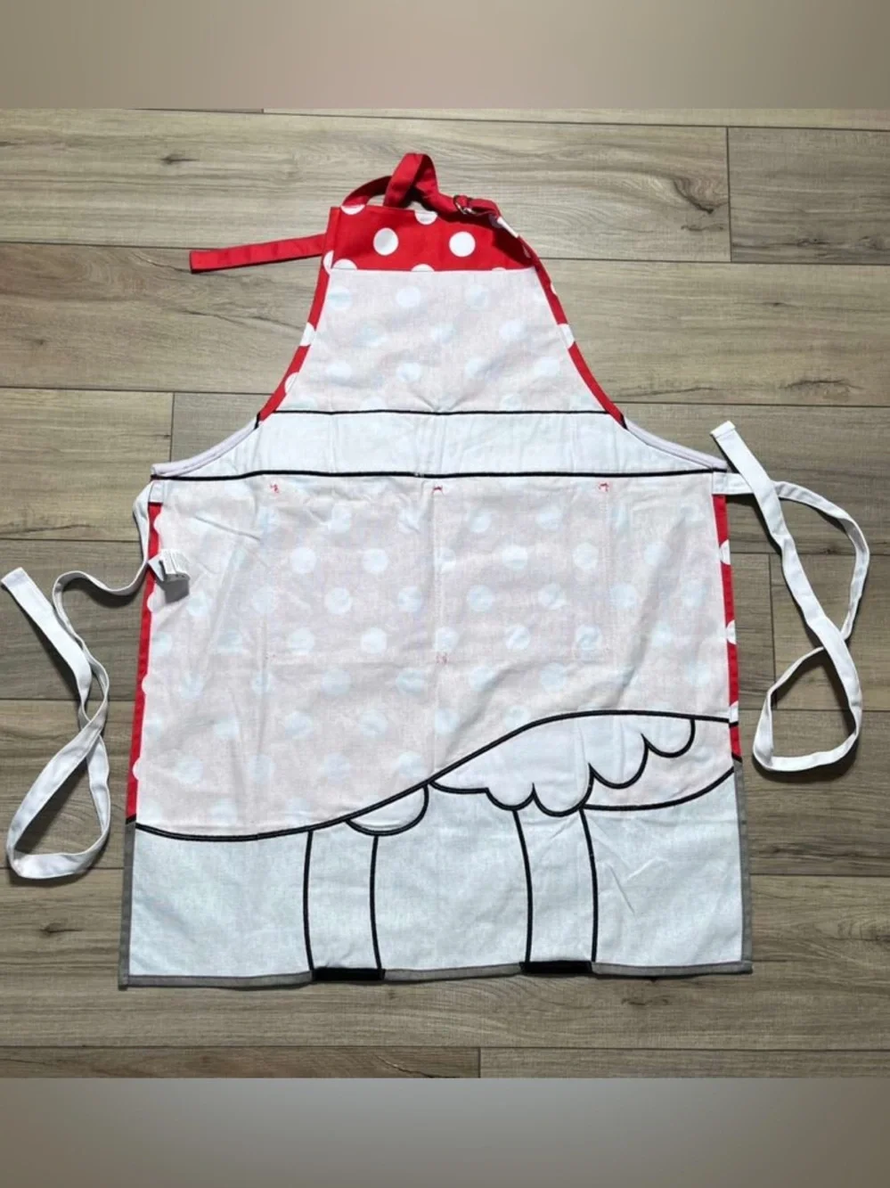 Williams Sonoma Womens Disney Minnie Mouse Polka Dot Kitchen Apron 26x35 Adult